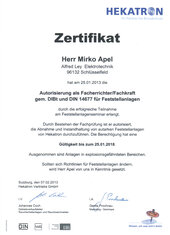 Facherrichter gemäß DIBt und DIN 14677 für Feststellanlagen